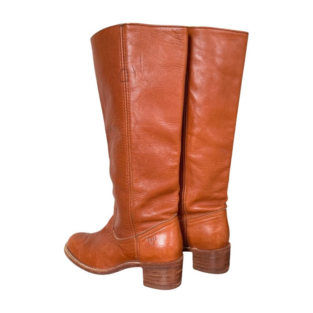 Vintage FRYE Tall Boots Made in USA Leather Riding Campus Boots Brown 8.5 B - Picture 6 of 7